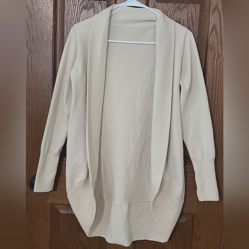 Cream Open Front Women's Sweater